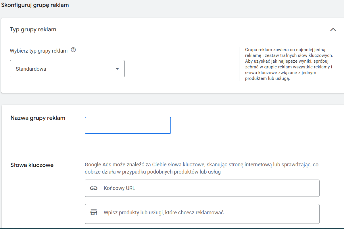 google ads grupy reklam
